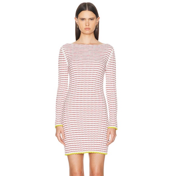 Guest in Residence Dresses & Skirts - Guest In Residence Stripe Rib Dress in Cream & Rust